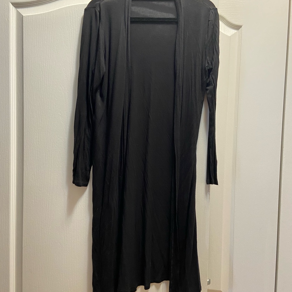 Black Long Sleeve Open Cardigan